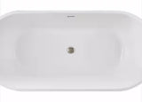Enigma 47 in. x 27 in. Freestanding Acrylic Soaking Bathtub with Center Drain in Brushed Nickel