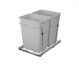 Chrome Steel Double 35 qt. Gray Waste Pullout with Soft-Close