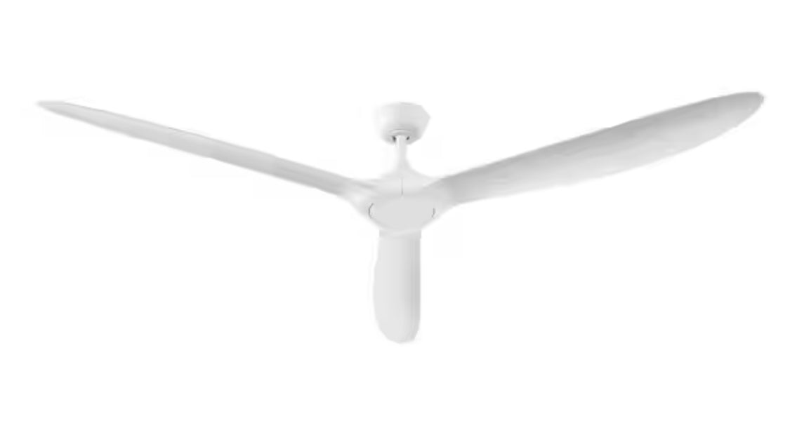 Tager 72 in. Smart Indoor/Outdoor Matte White Ceiling Fan without Light with Remote Powered by Hubspace