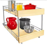 SELECT Pull Out Cabinet Organizer - Slide Out Drawers for Kitchen Cabinets - 14 in. x 21 in. Double