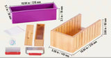 Soap Making Kit, Bamboo Cutting Box and Inner Box with Silicone Mold, Stainless Steel Straight Cutter and Wavy Cutter