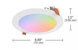 HLB 6 in. Color and Tunable White Slim Canless Smart Wi-Fi LED Recessed Downlight with WiZ Pro