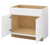 Avondale Shaker Alpine White Ready to Assemble Plywood 36 in Sink Base Kitchen Cabinet (36 in W x 24 in D x 34.5 in H)