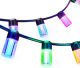 12-Light 24 ft. Outdoor Plug-In RGB Integrated LED Smart Wi-Fi String Light, Works with Alexa/Hey Google/HomeKit/Siri