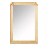 Medium Arched Natural Wood Framed Mirror (36 in. W x 24 in. H)