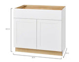 Avondale Shaker Alpine White Ready to Assemble Plywood 36 in Base Kitchen Cabinet (36 in W x 34.5 in H x 24 in D)