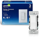 Decora 600-Watt Single-Pole/3-Way Universal Rocker Slide Dimmer, White (3-Pack) DSL06-3PW