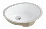 17-1/2 in. x 14-1/4 in. Oval Undermount Vitreous Glazed Ceramic Lavatory Vanity Bathroom Sink Pure White