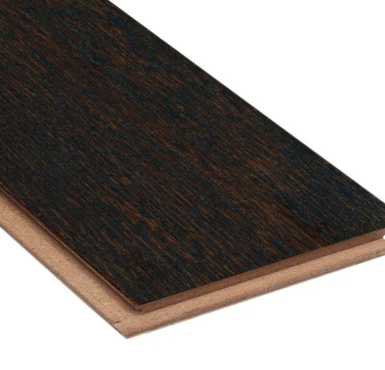 Coffee White Oak 3/8 in. T x 5 in. W Wire Brushed Engineered Hardwood Flooring (19.7 sqft/case)