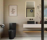 St. Tropez 1-Piece 1.1/1.6 GPF Dual Flush Elongated Toilet in Matte Black Seat Included