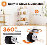 3 Tier Small Rolling Cart, Metal Utility Storage Organizer Kitchen Trolley Bathroom Laundry Room Bar Office Shelves