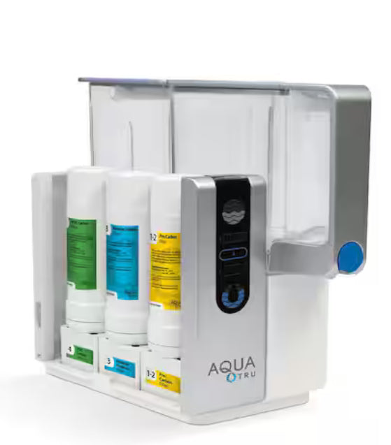 AquaTru Reverse Osmosis Counter Top Water Filtration System with BPA Free Clean Water Tank