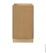 Leyton 18 in W x 24 in D x 34.5 in H Ready to Assemble Plywood Slim Shaker Double Trash Can Kitchen Cabinet in White Oak