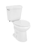 12 in. Rough In 2-Piece 1.28 GPF Single Flush Round Toilet in White, Seat Included