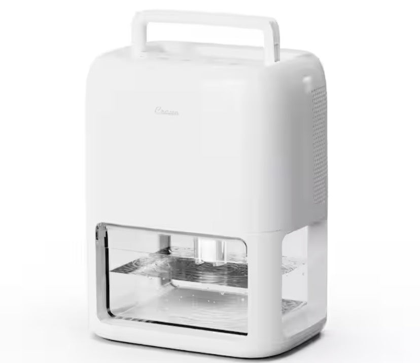3.8 pt. 200 sq. ft. with Bucket Residential Dehumidifier White with Optional Ambient Light - 1 pint/day Moisture Removal