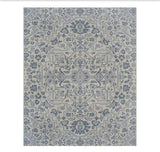 Osprey Blue 8 ft. x 10 ft. Floral Medallion Indoor/Outdoor Area Rug