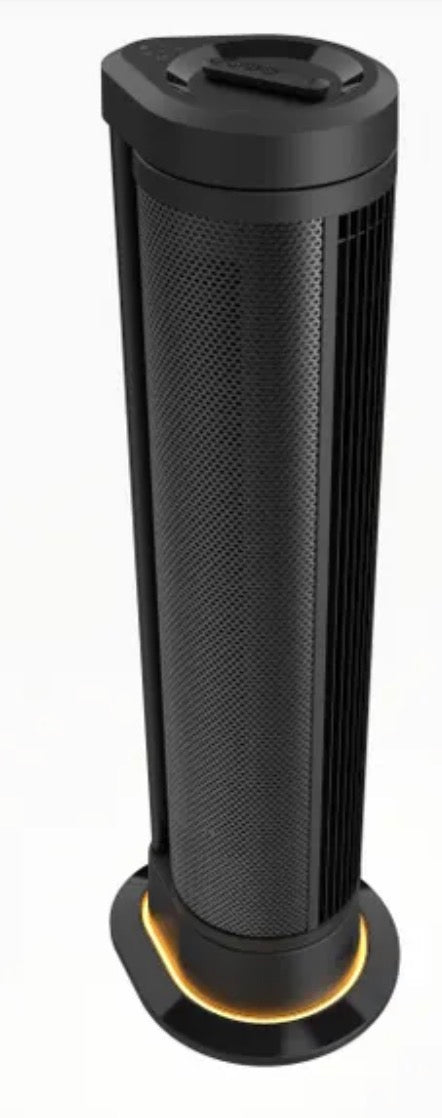 ARA 39 in. 5-Fan Speeds Tower Fan in Black with Ambient Lighting
