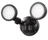 180Â° Black Motion Sensing Security Light Wired Outdoor 2-Head LED Flood Light 1000 Lumens