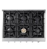 36 in. Gas Cooktop in Stainless Steel with 6 Burners