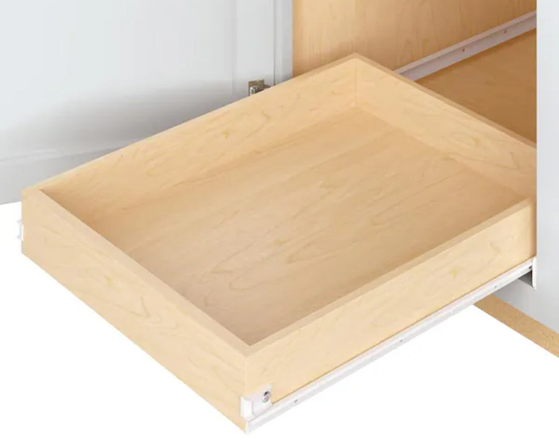 14 in. W x 3.5 in. H Cabinet Roll-Out Tray in Natural Wood