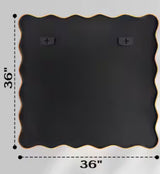 36 in. W x 36 in. H Rectangle Gold Aluminum Alloy Framed Wall Mirror Decorative Wall Mirror