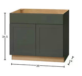 Avondale 36 in. W x 21 in. D x 34.5 in. H Ready to Assemble Plywood Shaker Sink Base Kitchen Cabinet in Fern Green