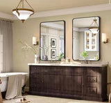 30 in. W x 40 in. H Black Vanity Rectangle Wall Mirror Aluminum Alloy Frame Bathroom Mirror