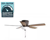 Melrose 52 in. Indoor LED Hugger Bronze Dry Rated Ceiling Fan with Light Kit and 5 Reversible Blades