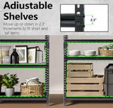 5-Tier Adjustable Metal Storage Shelving Unit Pantry Organizer in Black (36 in. W x 72 in. H x 18 in. D)