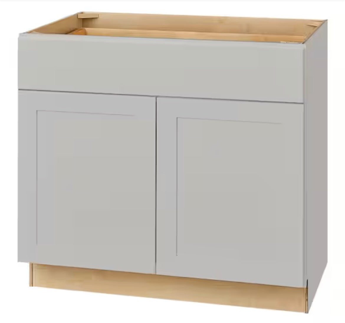 Avondale 36 in. W x 24 in. D x 34.5 in. H Ready to Assemble Plywood Shaker Base Kitchen Cabinet in Dove Gray