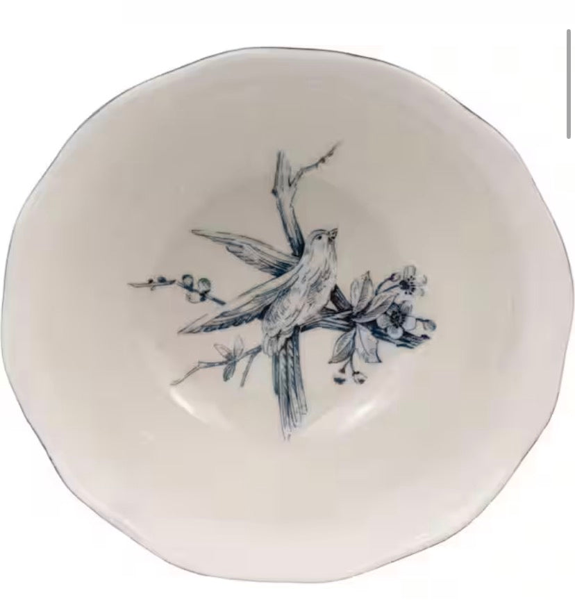 Adelaide 16-Piece Blue and White Dinnerware Set (Service for 4)