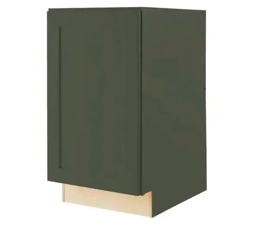 Avondale 18 in. W x 24 in. D x 34.5 in. H Ready to Assemble Plywood Shaker Trash Can Kitchen Cabinet in Fern Green