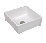 24 in. x 24 in. x 10 in. Service Mop Basin for 3 in. DWV in White