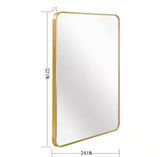 Ta. 24 in. W x 32 in. H Gold Rectangle Framed Mirror