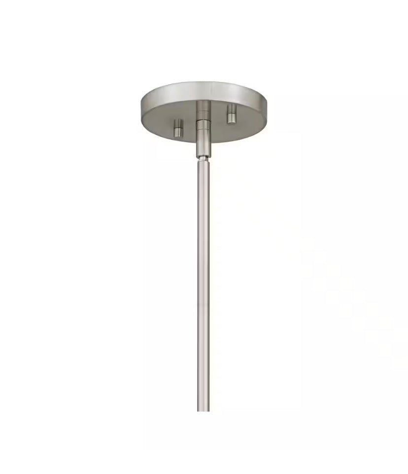 Corbin 3-Light Brushed Nickel Linear Chandelier with White Opal Glass Shades