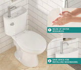 2-Piece 1.28 GPF Single Flush Elongated Toilet, Over-The-Toilet Sink with Faucet, Space-Saving Dual Function, in White