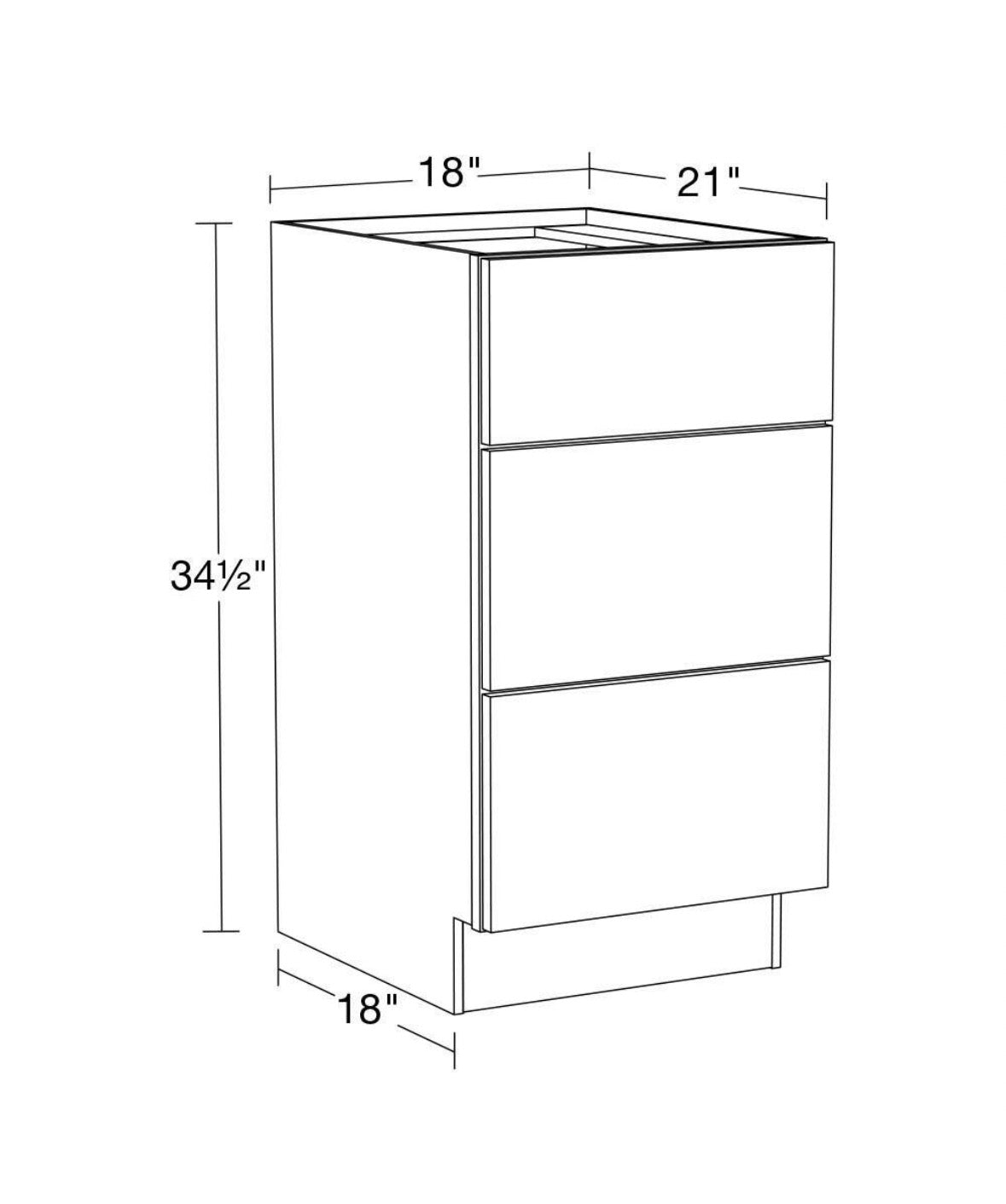 18 in. W x 21 in. D x 34.5 in. H Ready to Assemble Plywood Shaker Drawer Base Kitchen Cabinet in Dove Gray