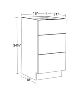 18 in. W x 21 in. D x 34.5 in. H Ready to Assemble Plywood Shaker Drawer Base Kitchen Cabinet in Dove Gray