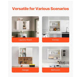 Laundry Room Wall Cabinet, 2-Tier Wall Mounted Hanging Cabinet with 2 Doors, 16 x 32 x 24 in. (D x W x H), White
