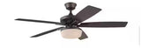 Gazebo IV 52 in. Indoor/Outdoor Flat Bronze Downrod Mount Ceiling Fan with Remote and Light Kit with 2-Bulbs Included