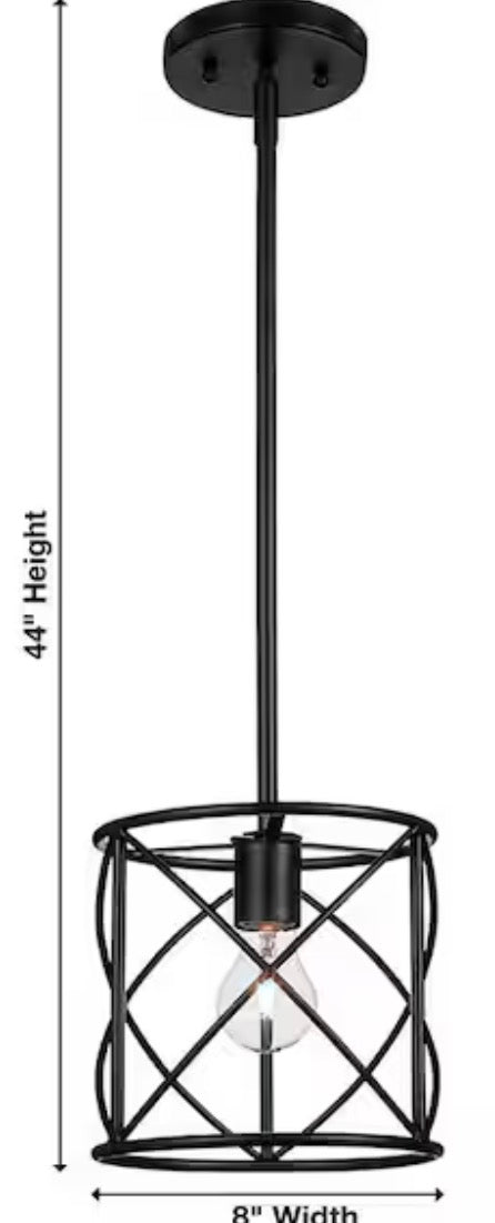 Hastings 60-Watt 1-Light Oil Rubbed Bronze Contemporary Pendant Light with Open Cage Design and No Bulbs Included