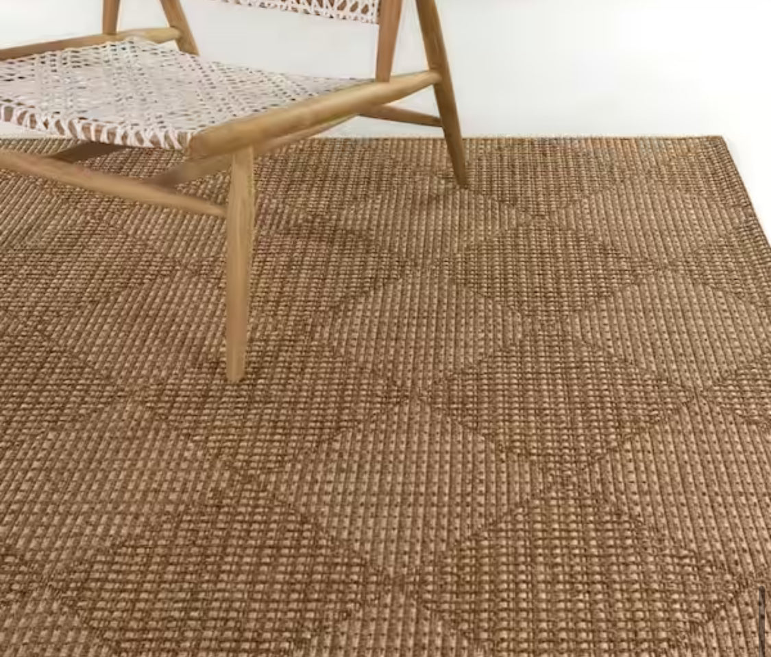 Chasewood Beige 8 ft. x 10 ft. Geometric Indoor/Outdoor Area Rug