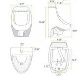 1.0 GPF Urinal with Siphon Jet Flush Action in. White