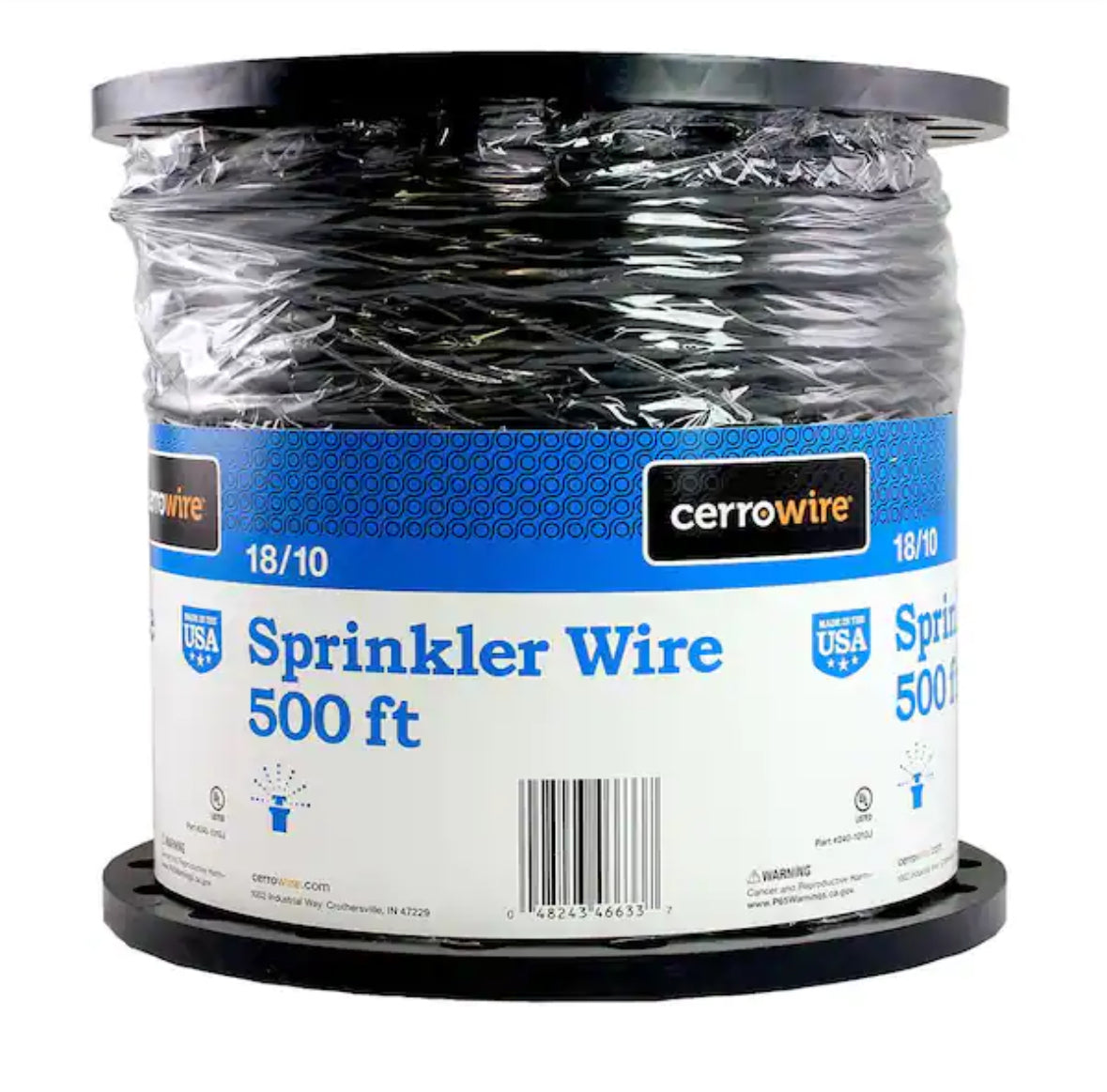 500 ft. 18/10 Black Solid Copper Sprinkler Wire