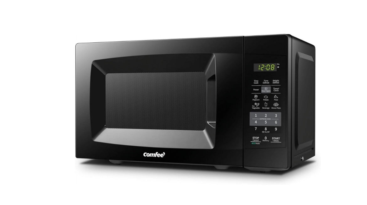 Countertop Microwave Oven with Sound On/Off, ECO Mode and Easy One-Touch Buttons, 0.7cu.ft, 700W, Black
