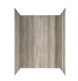 Passage 32 in. x 60 in. 4-Piece Glue-Up Alcove Bath Wall in Gray Timber