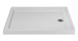 NTM-700-48WH-RH 48 in. x 36 in. Corner Acrylic Shower Pan Base in Matte White with Right Hand Drain, Drain Included