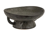 9.5 in. 26 fl. oz. Black Stoneware Footed Serving Bowl with Handles