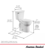 Cadet 12 in. Antimicrobial 2-Piece 1.28 GPF Single Flush Chair Height Round Toilet in Bone with Slow Close Seat