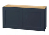 Avondale 36 in. W x 12 in. D x 18 in. H Ready to Assemble Plywood Shaker Wall Bridge Kitchen Cabinet in Ink Blue